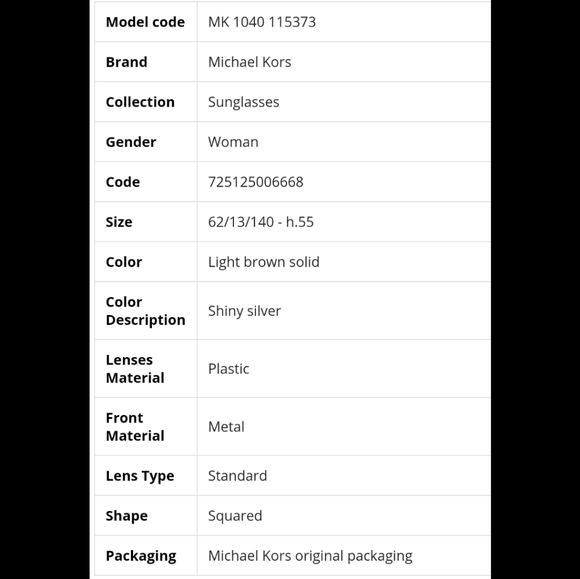 New Authentic Micheal Kors Sunglasses - Picture 9 of 9